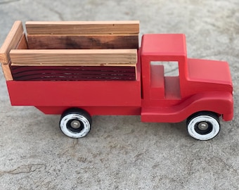 Vintage Red Truck Wood Handmade