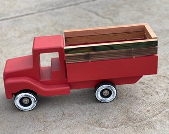 Vintage Red Truck Wood Handmade