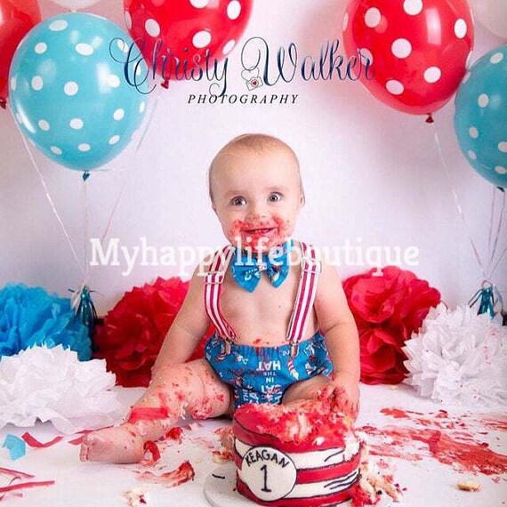 Dr SEUSS Boys CAKE SMASH Outfit Boys Clothing Boys Birthday Set