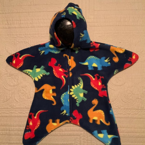 Dinosaur Baby Wrap/ Star Shaped Baby Bunting/ Infant Winter Wear/ Warm Dinosaur Theme Fleece/ Handmade