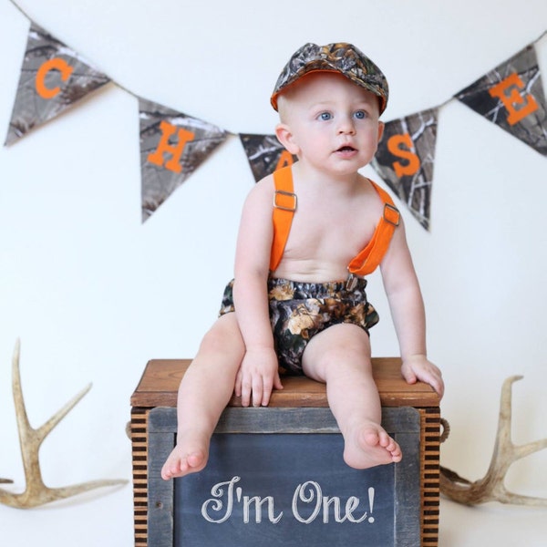 HUNTER CAKE SMASH outfit for boys, boys clothing, photo prop, hunting clothing