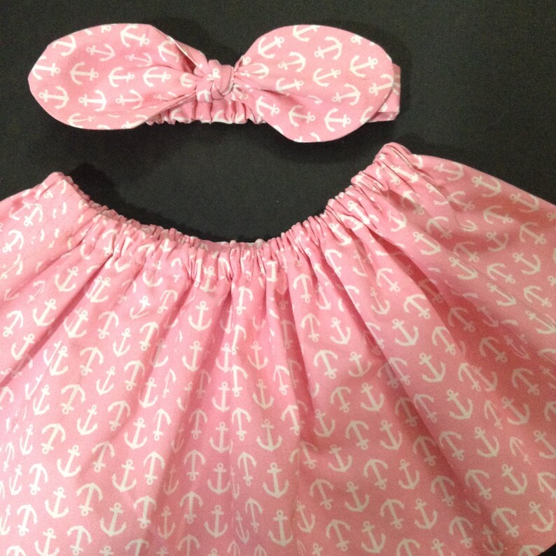 Girls nautical skirt baby girl pink anchor skirt photo prop Etsy