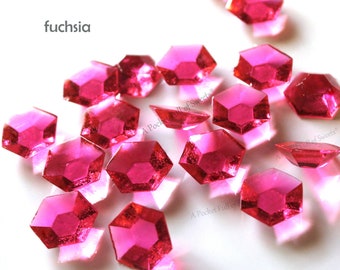 Fuchsia Sugar Gems, Wedding Cake Topper, Girl Baby Shower, Sugar Diamonds, Cake and Cupcake Toppers, Magenta, Bridal Shower Cake Topper