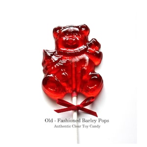 Clear Toy Candy, 8 Barley Lollipop, Holiday Candy, Stocking Stuffer, Christmas Lollipop, Gift For Mom, Gift For Him, Barley Sugar Toys