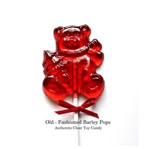Clear Toy Candy, 8 Original Barley Lollipops, Holiday Candy, Stocking Stuffer, Christmas Lollipop, Gift For Mom, Gift For Him, Barley Sugar