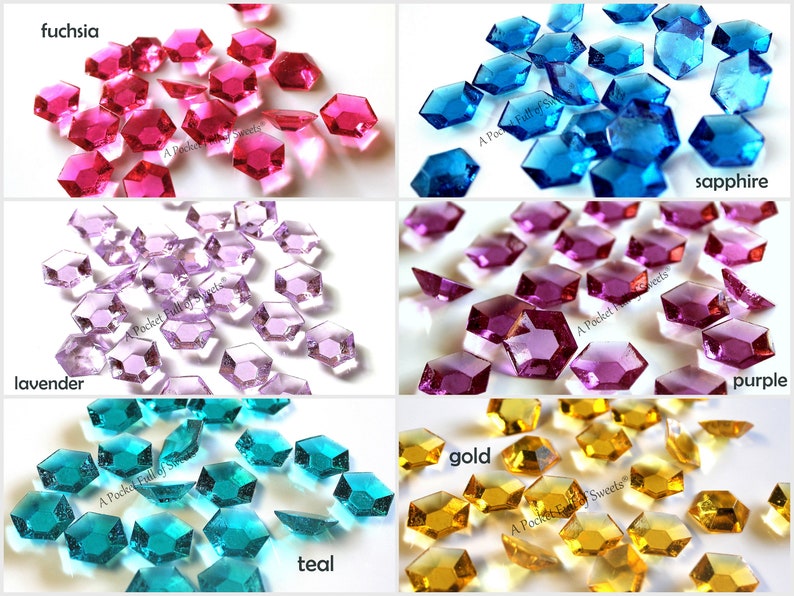 Shimmer and Shine Birthday Party, Isomalt Cake Decorations, Sugar Gems, Sugar Jewels, Sugar Diamonds For Cake, Cupcake Toppers, NON-GMO image 1