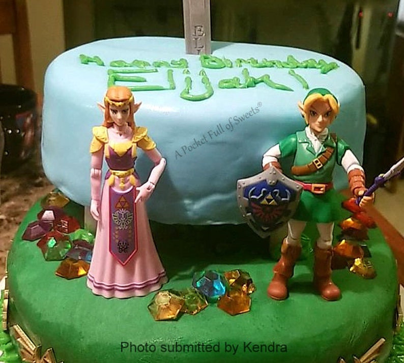Rupees Cake Topper Birthday Cake Decorations Edible Zelda Loz Cookie Cupcake Toppers Ocarina Edible Diamonds Sugar