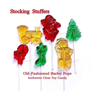 Clear Toy Candy, NON GMO, Stocking Stuffer, BARLEY Sugar Candy, Christmas Party Favor, Barley Lollipops, Christmas Gift, For Grandma Grandpa image 3