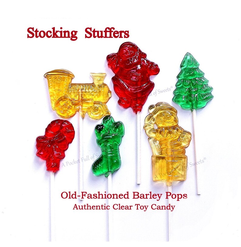 Clear Toy Candy, NON GMO, Stocking Stuffer, BARLEY Sugar Candy, Christmas Party Favor, Barley Lollipops, Christmas Gift, For Grandma Grandpa image 3
