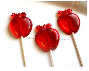 Apple Birthday Party Favor, Apple Baby Shower Favor, Fall Wedding Favors, Cake Topper, NON GMO, Candy Apple, 10 Lollipops, Vegan Candy, Gift