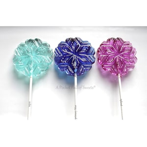 Snowflake Birthday, Snowflake Baby Shower, Winter Wedding Favors, Winter Baby Shower, Snowflake Wedding Favors, 8 Lollipops, Vegan
