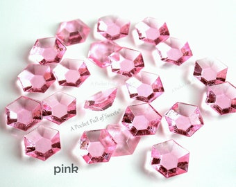 Bridal Shower Pink Cake Decor, Isomalt Sugar Gems, Baby Shower Cake Topper, Sugar Diamonds, Princess Cake Topper, Wedding Cake Decorations