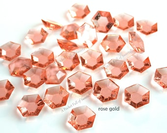 Rose Gold Cake Decorations, Edible Diamonds, Sugar Gems, Wedding Cake Topper, Birthday, Cake Bling, Cupcake Toppers, Sweet 16, Bridal Shower