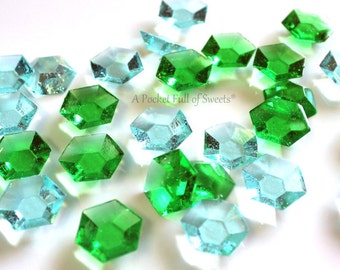 Isomalt Diamonds, Isomalt Gems, Mining Party, Cake Decorations, Sugar Gemstones, Minecraft Party, Minecraft Gift, Cupcake Topper, Cake Decor