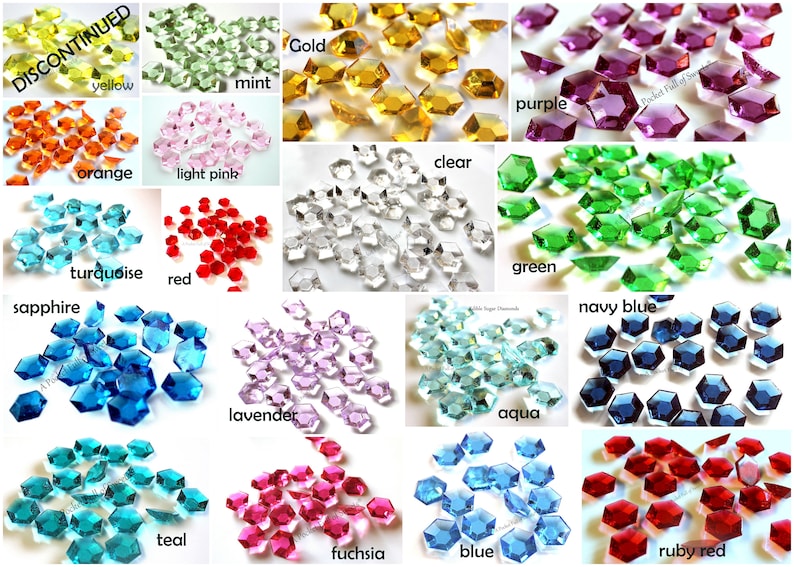 Edible Diamonds For Cake Hard Candy Sugar Gems Jewels | Etsy