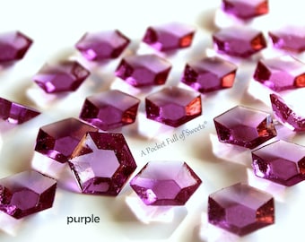 Isomalt Sugar Gems, Wedding Cake Topper, Baby Shower Cake Decorations, Sugar Jewels, Cupcake Decoration, Sugar Diamonds, Amethyst Birthstone