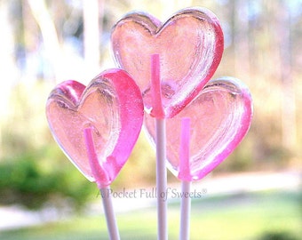 12 Heart Wedding Favors, NON GMO, Anniversary Party Favors, Heart Lollipops, Bridal Shower Favors, Baby Shower Favor, Valentines Day Party