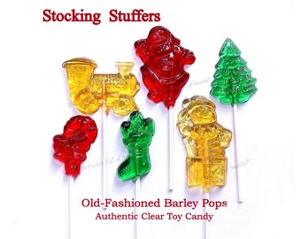 Barley Sugar Candy, NON GMO, Christmas Clear Toy Candy, Barley Lollipop, Christmas Gift Ideas, Stocking Stuffers, Gifts For Siblings