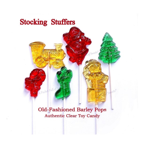 Barley Sugar Candy, NON GMO, Christmas Clear Toy Candy, Barley Lollipop, Christmas Gift Ideas, Stocking Stuffers, Gifts For Siblings