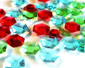 Isomalt Cake Topper, Sugar Gems, Cupcake Topper, Cookie Decor Red Stone, Sugar Diamonds, Emeralds, Mining Party, Mine Craft Cake Decorations