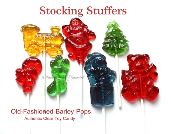 Clear Toy Candy, Stocking Stuffer, Original Barley Candy, Edible, Christmas Gift, Christmas Party Favors, For Mom, For Him, 8 Lollipops Il_570xn