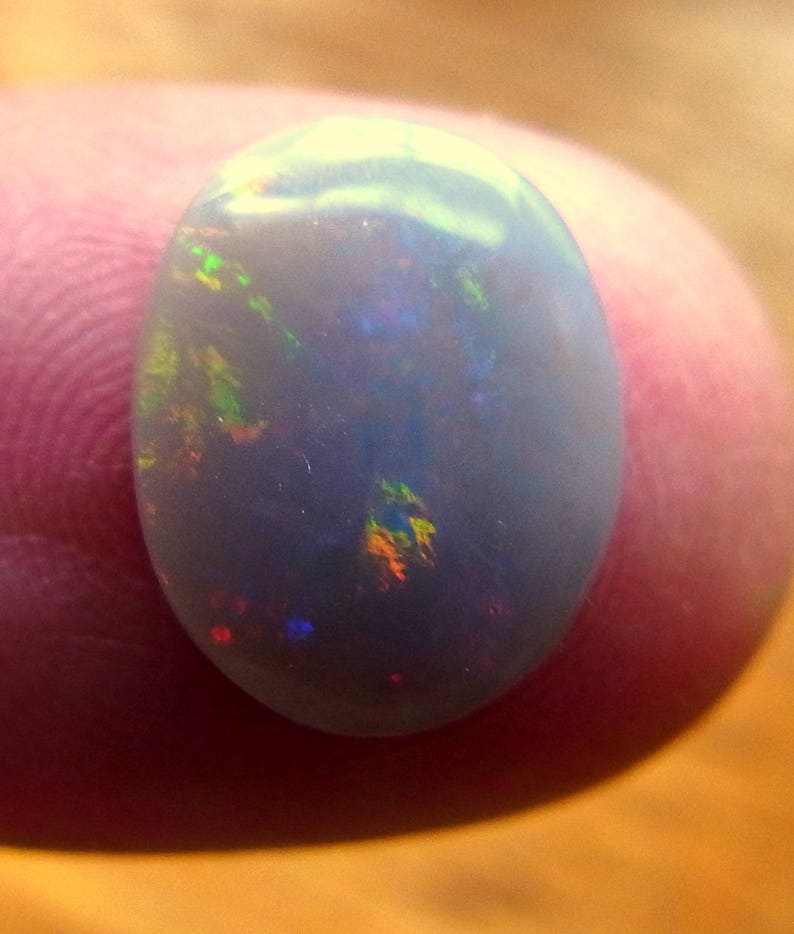 Opal Oval Cabochon Light Grey Base from Lightning Ridge Pendant Stone or Brooch Stone 14.5 x 8 mm approx.Item 742