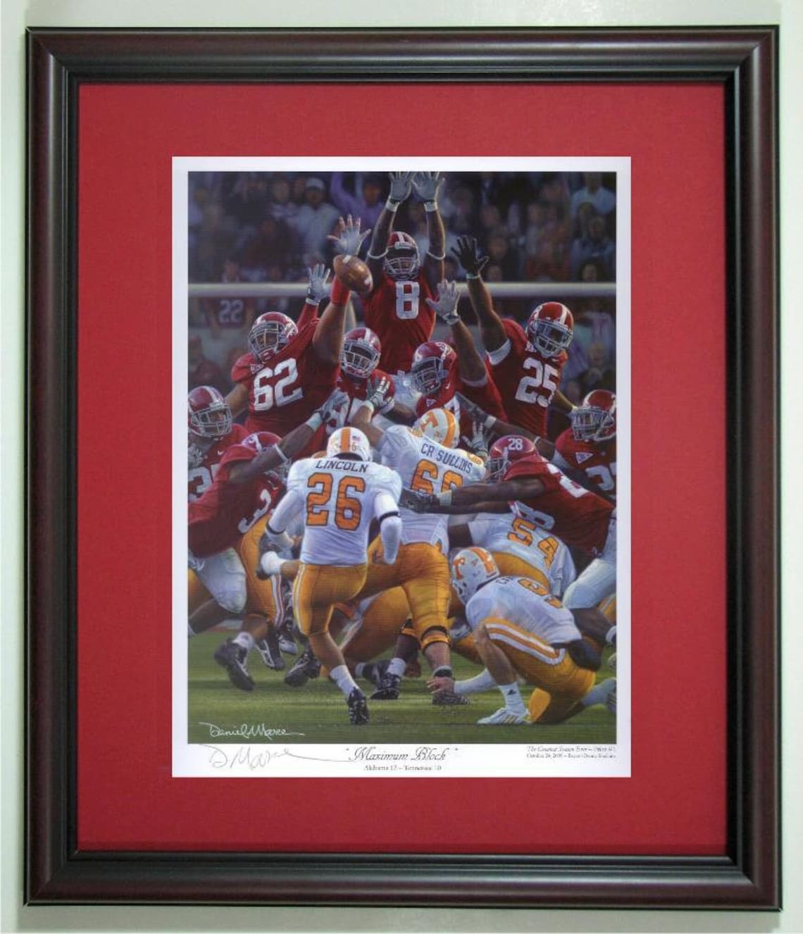 Alabama Football Daniel Moore Sports Art Print Framed Etsy