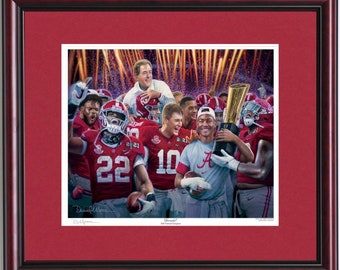 Alabama Football Daniel Moore Sports Art Framed Print