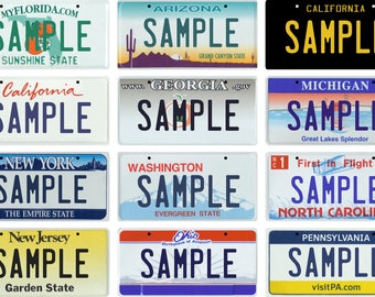 Custom Personalized License Plate Your Name Your State - Your Choice of State, Size and Thickness