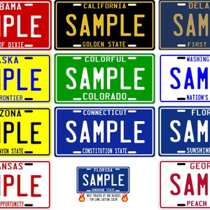 Custom Personalized Metal  Vintage 1960&#39;s Style License Plate Your Name, Your Text, Your State - Choose from all 50 States