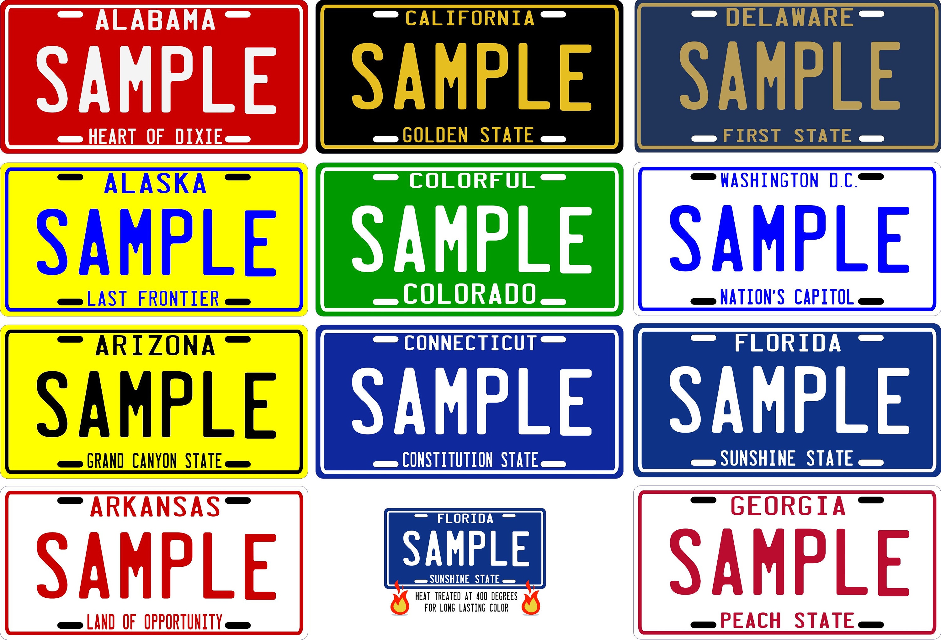 Custom Personalized Metal  Vintage 1960's Style License Plate Your Name, Your Text, Your State - Choose from all 50 States