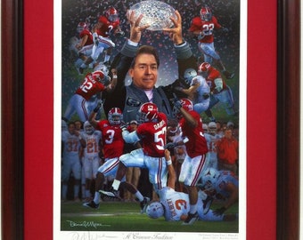 Alabama Football Daniel Moore Sports Art Print Framed