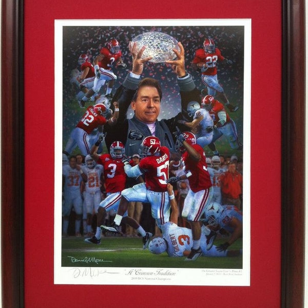 Alabama Football Daniel Moore Sports Art Print Framed