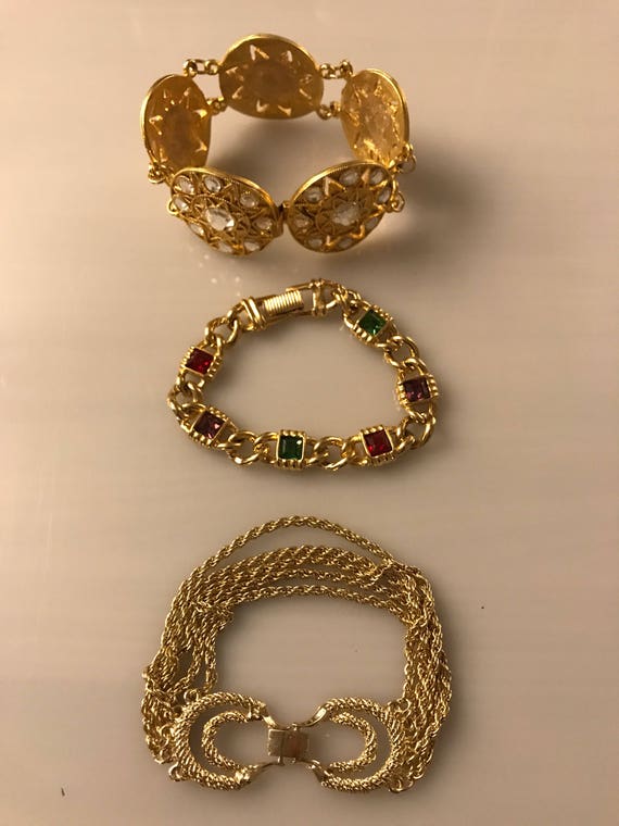 Vintage 90's Gold tone bracelets - image 1