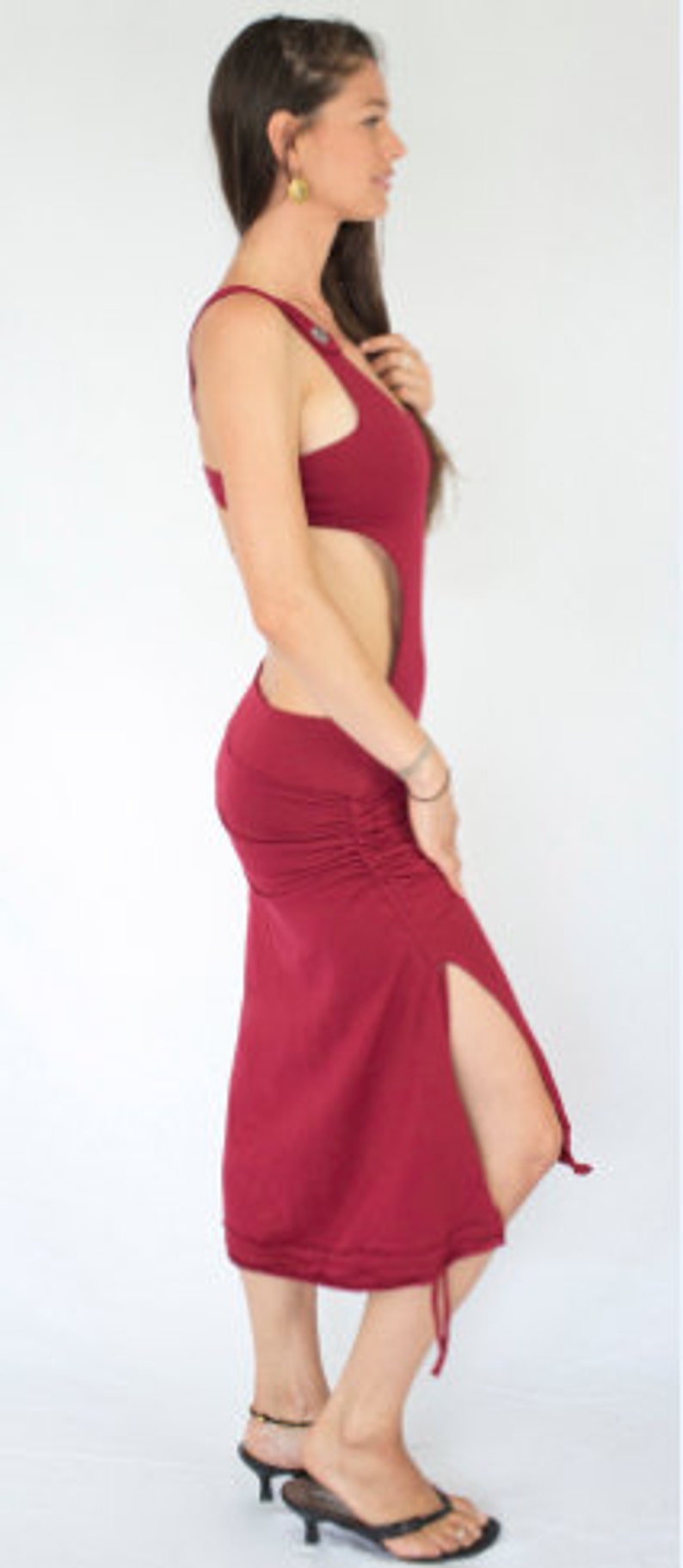 Goddess moon long ring backless dress