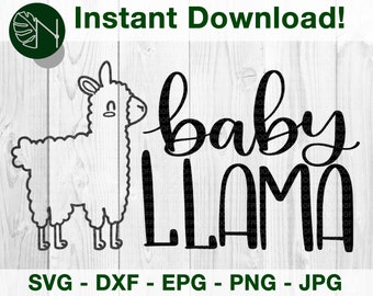 Baby Llama (Mama Llama and Papa Llama available) SVG, DFX Cut File for Cricut and Cameo | Eps Png Pdf for Crafters | Printable