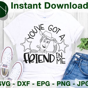 Du hast einen Freund in mir | WOODY inspiriert SVG, DFX Schnitt Datei für Cricut und Cameo | Eps Png Pdf für Bastler | Druckbar