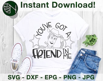 あなたには友達がいる | ウッディ風の SVG、Cricut および Cameo 用 DFX カット ファイル | クラフター向け Eps PNG Pdf | 印刷可能