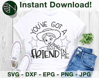 君には友達がいる | Jessie 風の SVG、Cricut と Cameo 用の DFX カット ファイル | クラフター向けの Eps PNG Pdf | 印刷可能