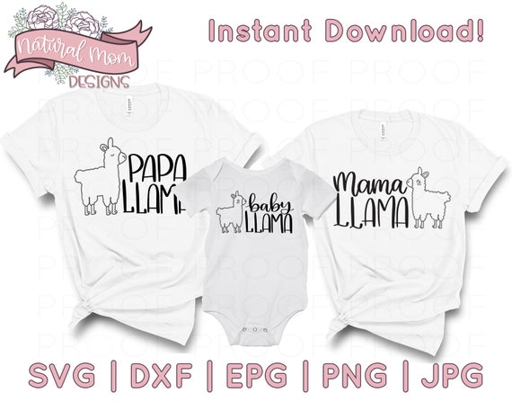Download Papa Llama Baby Llama And Mama Llama Available Svg Dfx Cut Etsy