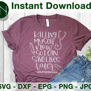 Nursing School RN Digital Download, SVG, PNG, Dxf, jpeg, eps - for Crafters, Vinyl Decals, Printable Stickers for Nursing Students image 3