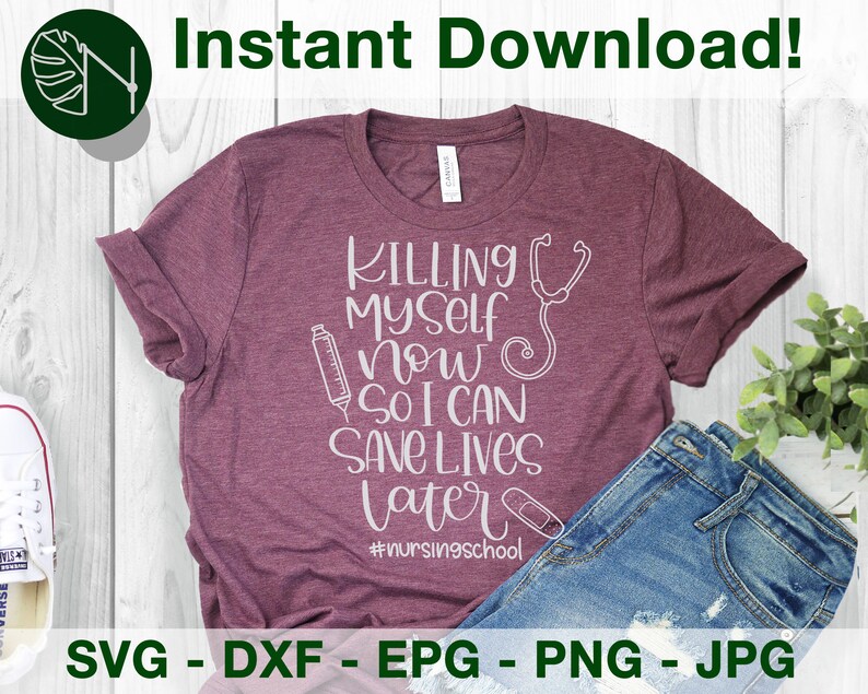 Nursing School RN Digital Download, SVG, PNG, Dxf, jpeg, eps - for Crafters, Vinyl Decals, Printable Stickers for Nursing Students image 3