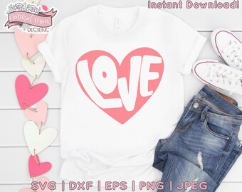 Love Heart, Valentine's Day | Digital Download, SVG PNG DXF jpeg eps for Crafters - Vinyl Decals, Printable Stickers