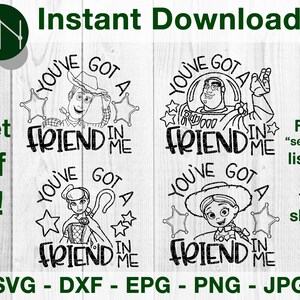 You've Got a Friend in Me | Jessie Inspired SVG, DFX Cut File for Cricut and Cameo | Eps Png Pdf for Crafters | Printable image 3