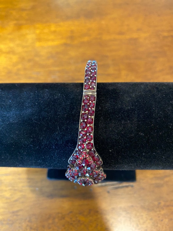 19th Century Floral 360 Degree Hinged Garnet and … - image 6