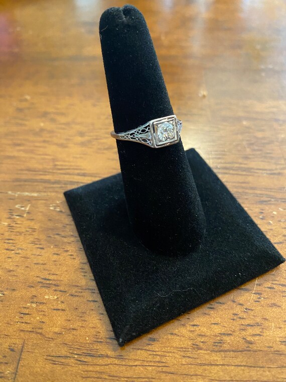 Edwardian Engagement Ring. 1920s - 1930s Square S… - image 3