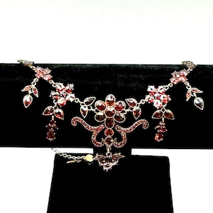 19th Century Victorian Garnet And Sterling Silver Necklace
