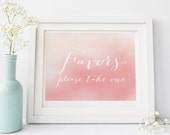 INSTANT DOWNLOAD... Favors Sign 8x10" DIY Wedding Poster Printable, Watercolor Ombre design