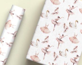 Pink Ballerina Gift Wrap: Ballet Dancer Wrapping Paper