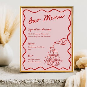 wedding bar menu sign, printable cocktail menu, bar menu sign template, birthday drink menu sign, whimsical wedding sign, editable bar menu sign, hand drawn bar decor, diy cocktail party sign, custom drink menu sign, wedding reception bar, birthday bar sign decor, signature drink menu, canva editable bar sign